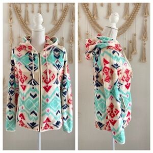 Target Sherpa jacket Free People vibes patterned zip up hoodie fleece sweatshirt